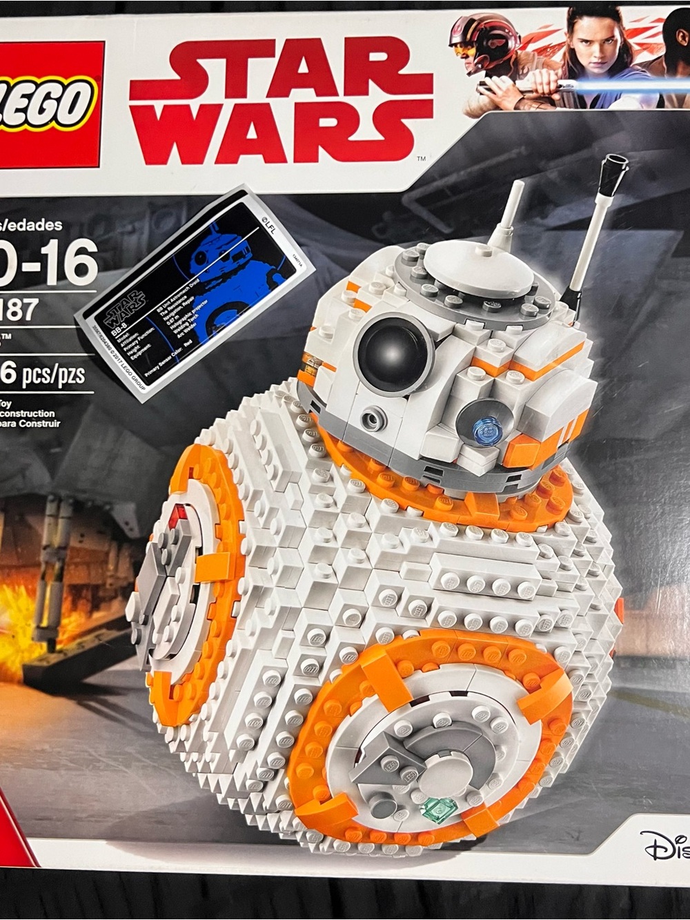 Lego Star Wars BB-8 Droid Build Set - White, Orange, Gray, Black